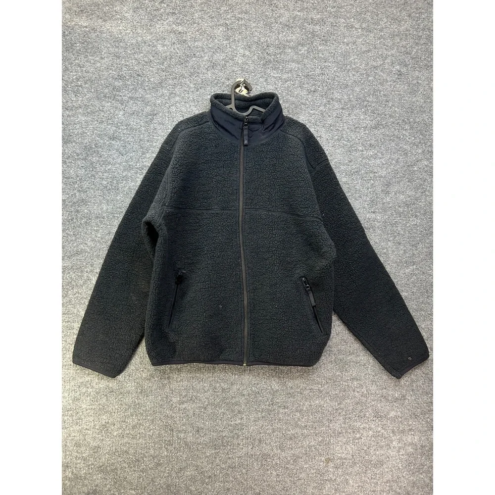 American Eagle AE77 Performance Sherpa Fleece Jacket Mens Black Full Zip - XL